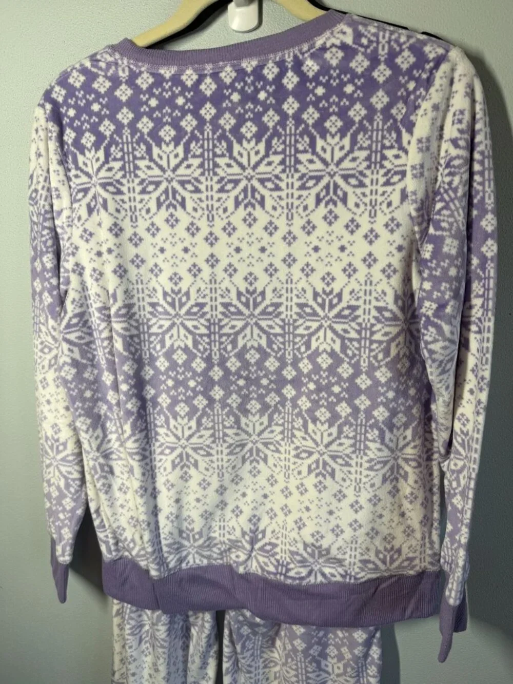 Croft‎ & Barrow Snowflake Fleece Pajama Set Medium Purple/White Soft Cozy Lounge